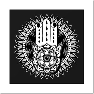 Hamsa Mandala Posters and Art